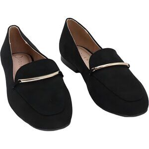 Journee Collection Wrenn Black Heeled Loafer Flats - Women's US 6W